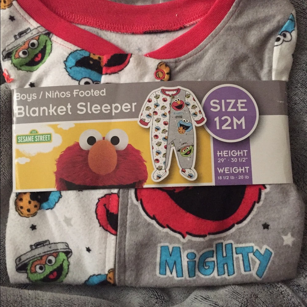 Sesame Street footed pajamas boys.